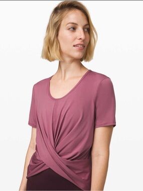 lululemon athletica Twist-Front Short Sleeve Top in Mauve